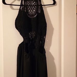 Black Crocheted Look Dress